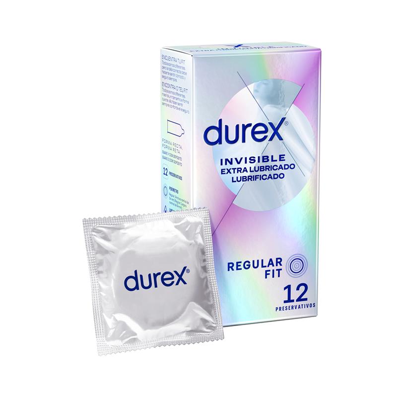 Durex Durex Invisible extra lubricado, para alargar más las relaciones sexuales y facilitar a la vez las penetraciones. Durex Invisible Extra lubricado 12 ud