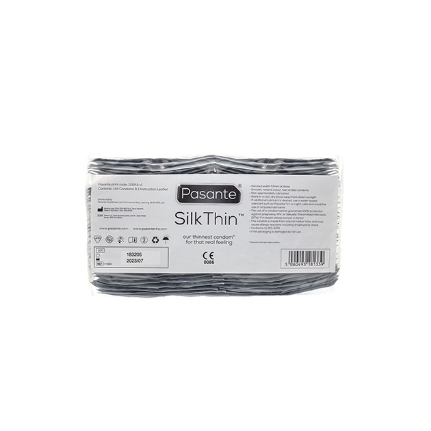 EXS Preservativo de látex más fino del mercado, solo 0.045mm preservativo ultra fino para sentir más en cada roce. Forma Recta. Air Thin Sensitivo 144 uds