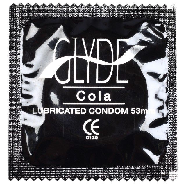 Glyde Condón de color negro con sabor y aroma a Cola. Forma recta para ganar mayor ajuste. Cola Vegano 10 uds