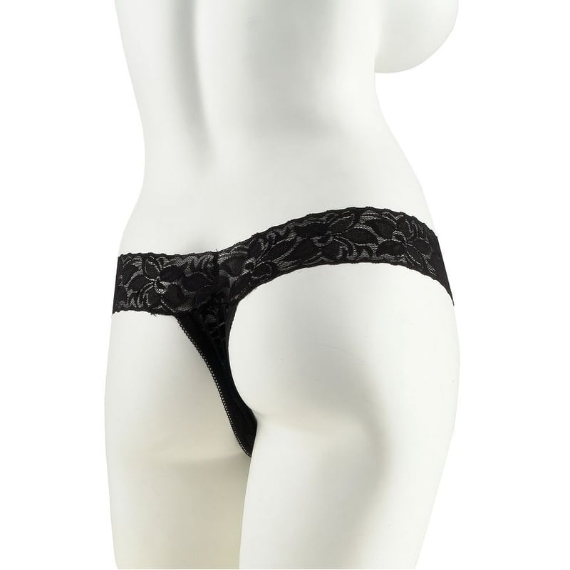 Tanga con un diseño elegante además de incorporar bala vibradora para dar morbo.