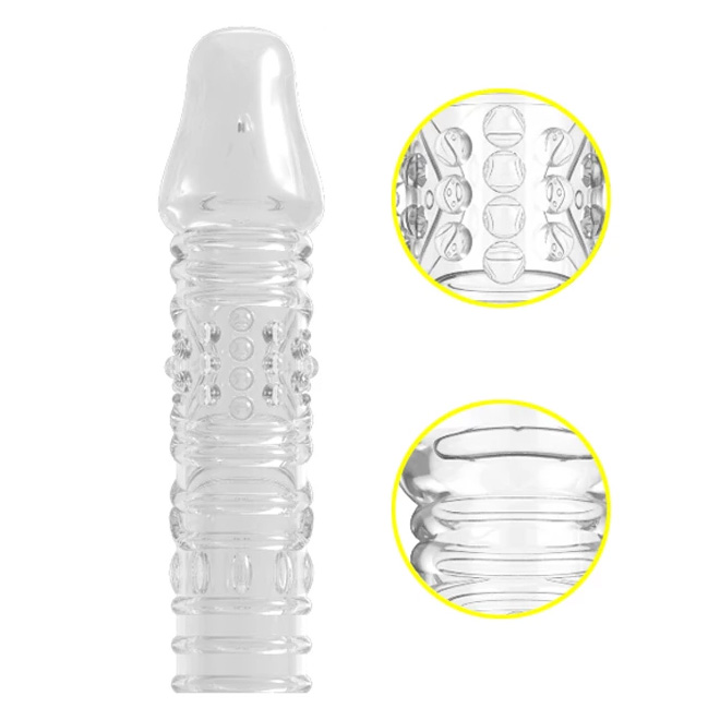 Funda texturizada elástica para el pene 0