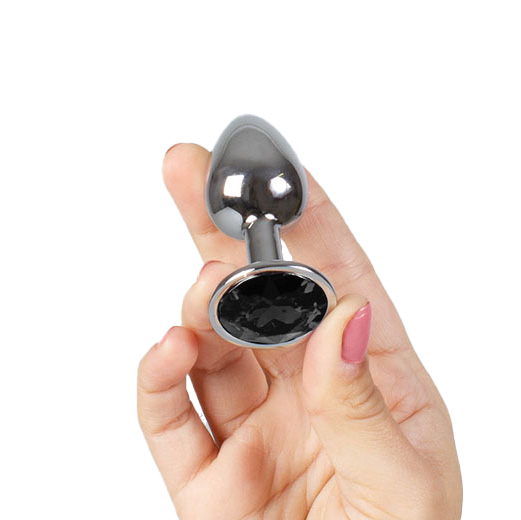 Plug metalico S negro con brillante 0