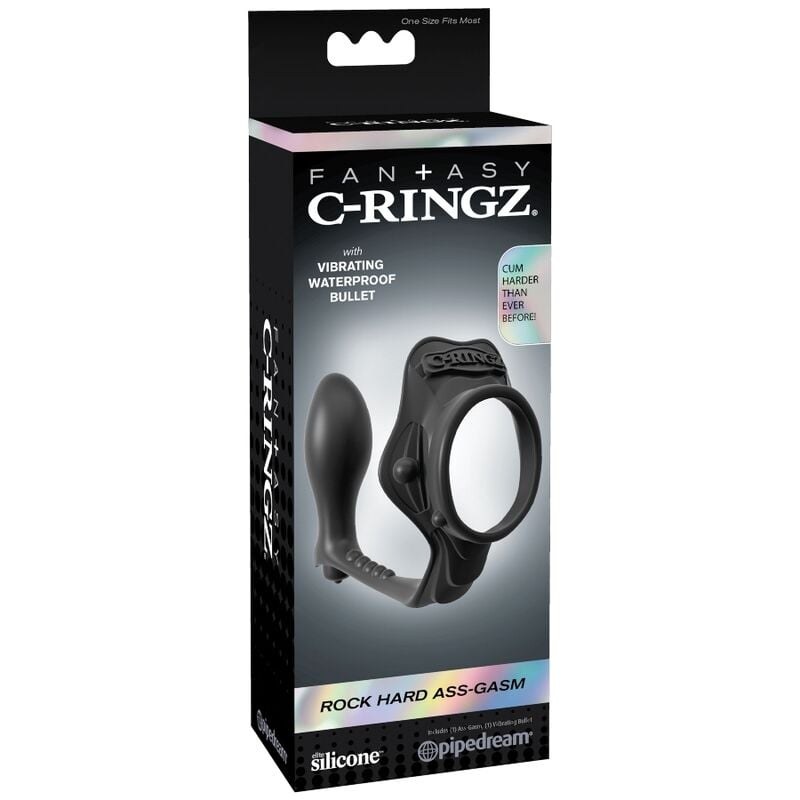 Pipedream Fantasy c-ringz rock hard ass-gasm de Pipedream, marca premium C-ringz rock hard anillo potenciador con plug anal
