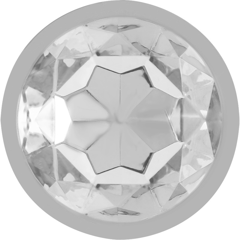 Plug anal M Cristal Plateado 3.5 cm 0
