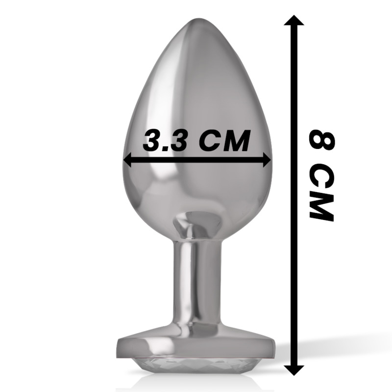Plug anal M Cristal Plateado 3.5 cm 0