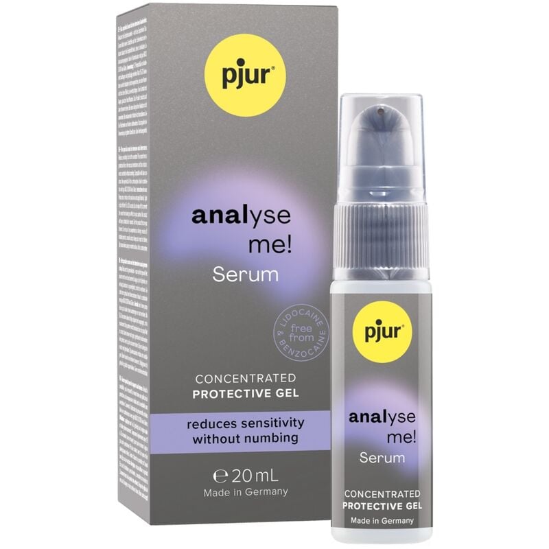 Pjur Suero ideal para sexo anal. Reduce la sensibilidad formando una película protectora. Compatible con el uso de preservativos. Analyse me Serum 20 ml