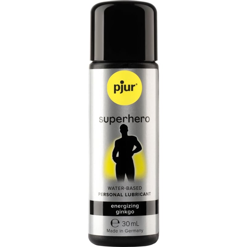 Pjur Lubricante de fórmula ecológica a base de agua con ginkgo. Propiedades vigorizantes y fortificantes Superhero Lubricante 30 ml.