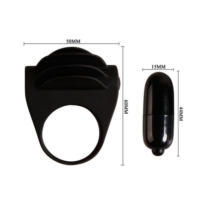 Chester anillo vibrador negro