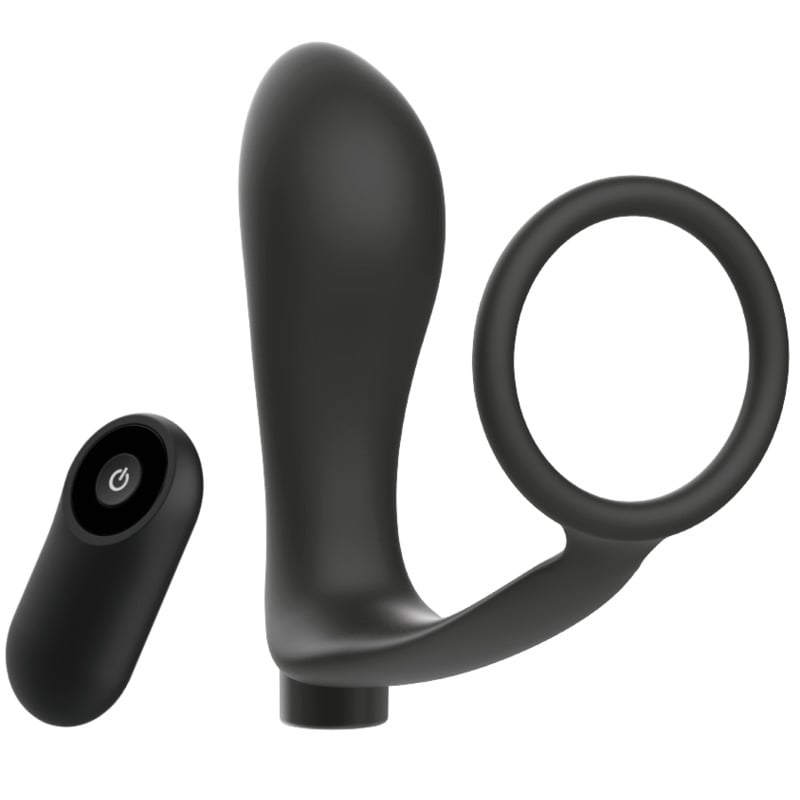 Anilla para pene con plug vibrador 0