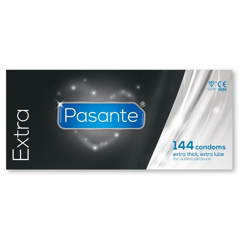 Pasante El preservativo más resistente y seguro de la gama sin perder sensibilidad. Con extra de lubricante, recomendado sexo anal. Extra Seguros 144 uds