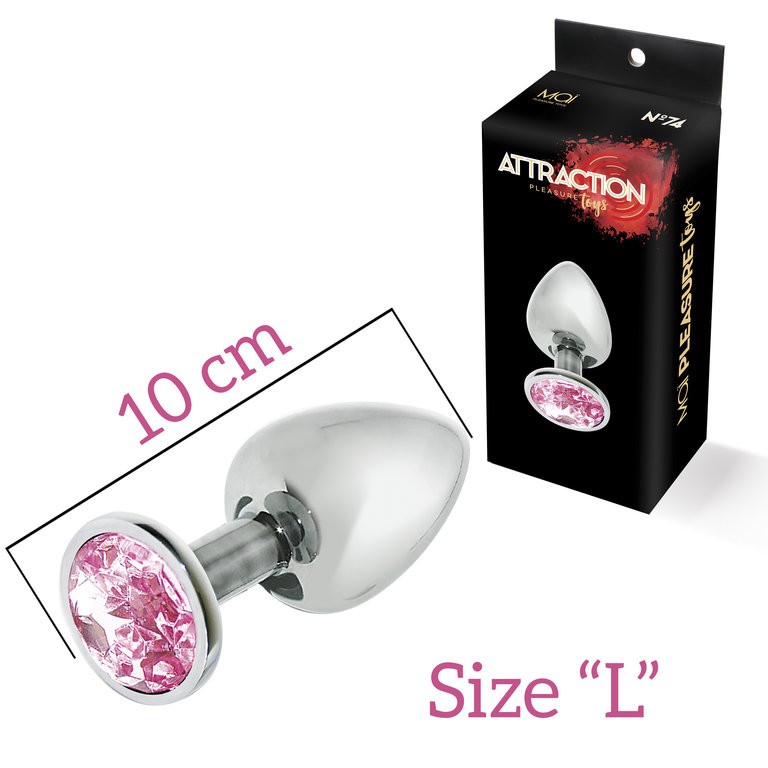 Plug Metalico L con brillo Plata 10 cm 0
