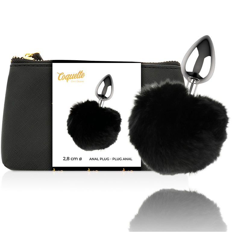 Plug anal metal con cola L 2.8 cm 0