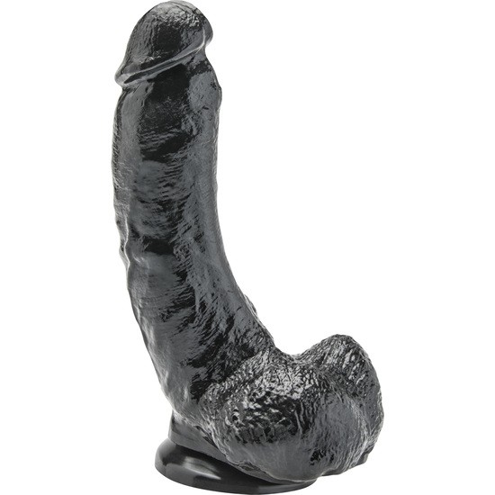 Consolador con testiculos 20,5 cm negro 0