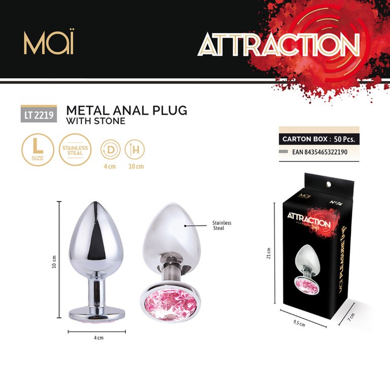 Plug Metalico L con brillo Plata 10 cm 0
