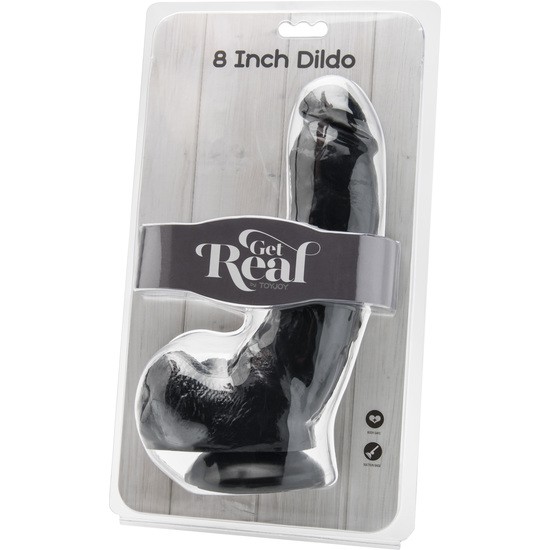 Consolador con testiculos 20,5 cm negro 0