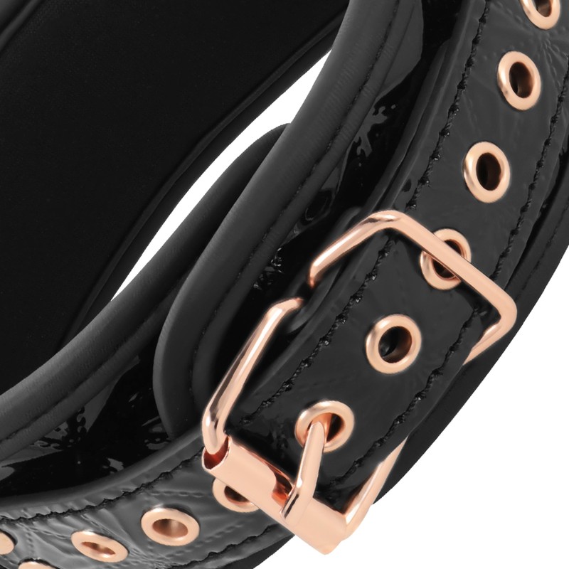 BegMe Collar negro con cadenas y pinzas para pezones 0