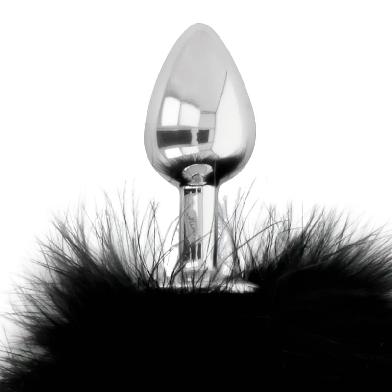 Plug anal con cola negro 7 cm 3