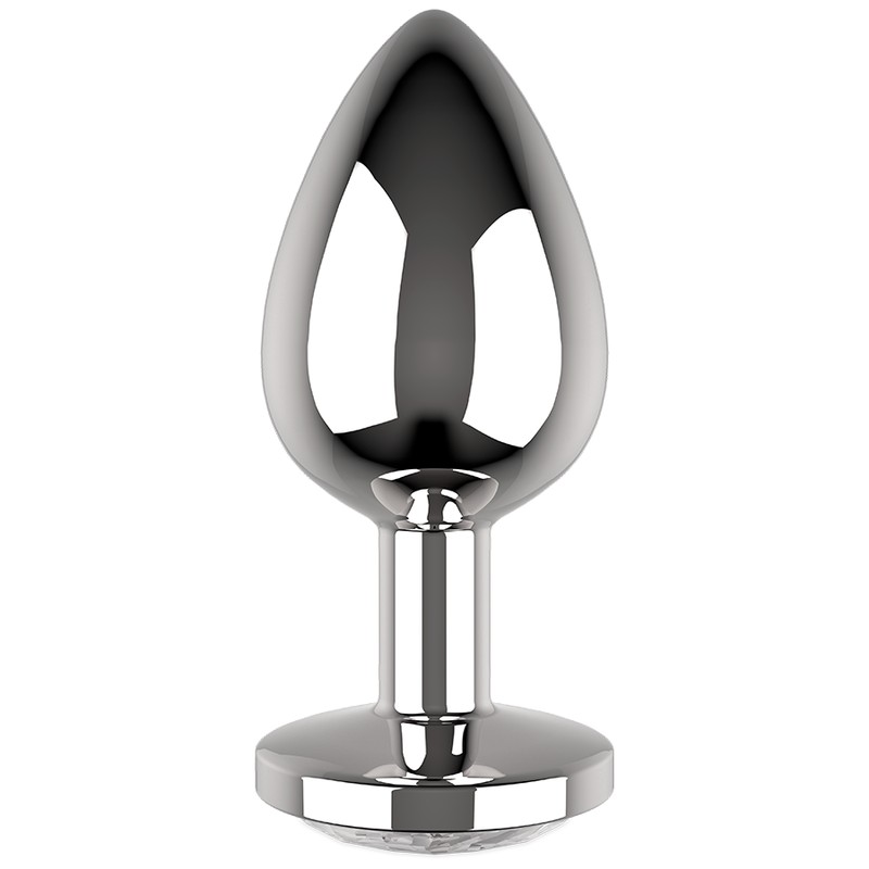 Plug anal L Cristal Plateado 4 cm 0
