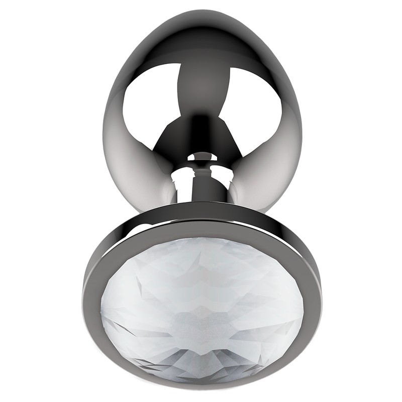 Plug anal L Cristal Plateado 4 cm 0