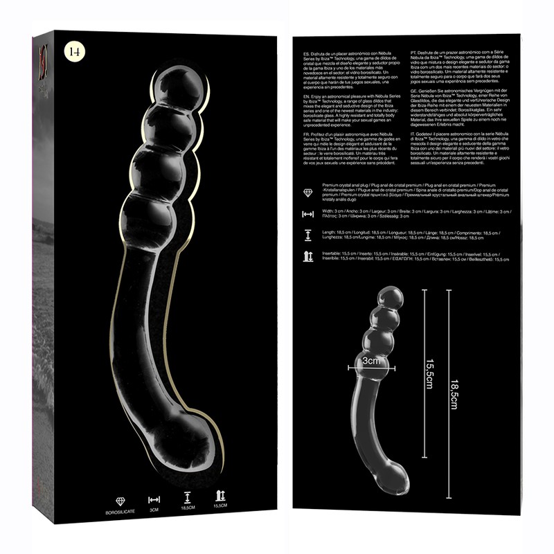 Nebula Dildo Cristal Modelo 14 Transparente 1