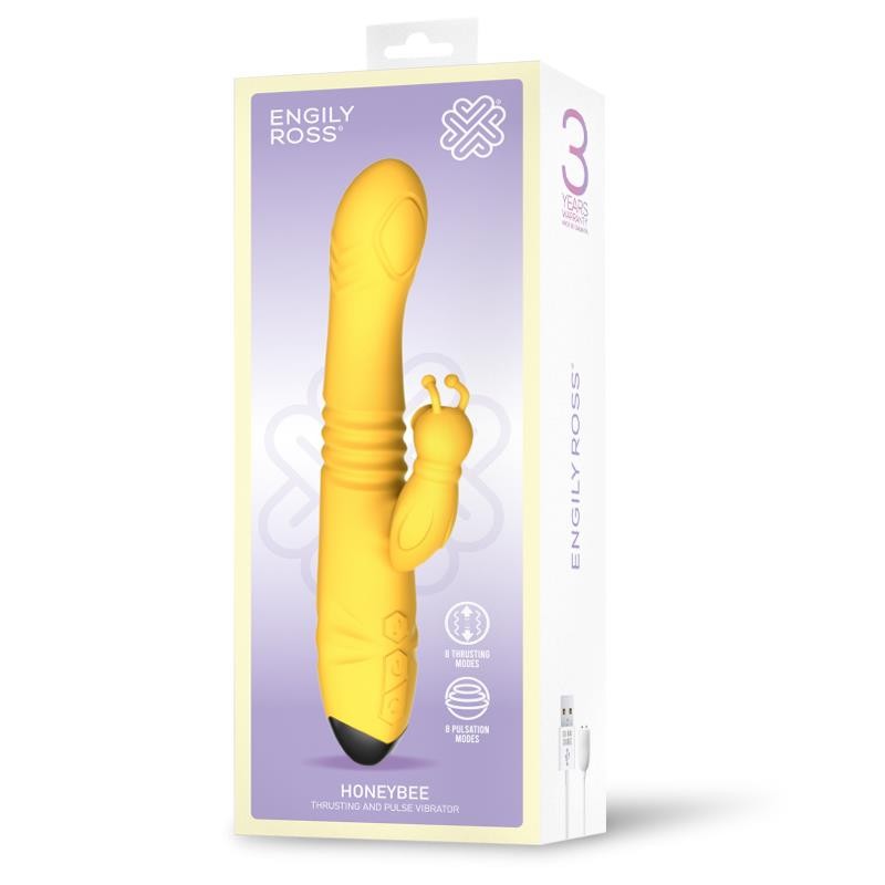 Honeybee Vibrador con Thrusting, Pulsación y Estimulador de Clítoris 2