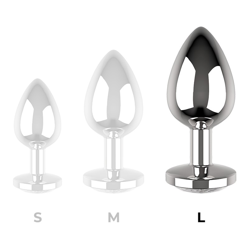 Plug anal L Cristal Plateado 4 cm 0
