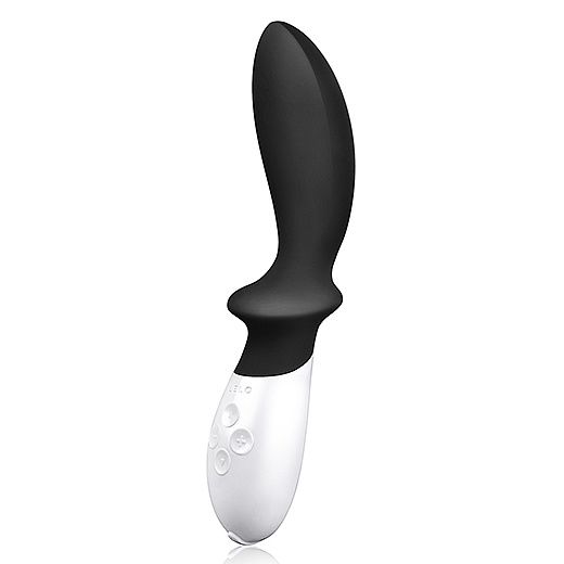 Lelo Vibrador con diseño sofisticado, punta curvada, de silicona y 100% sumergible. Loki Obsidian