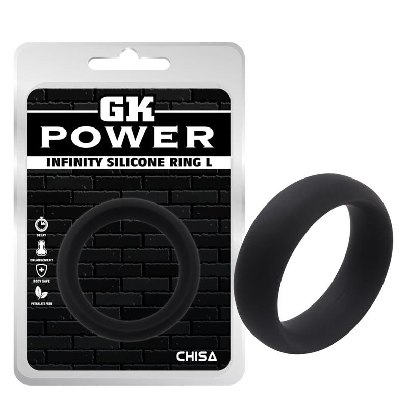 Anillo para el Pene Infinity Silicona L Negro - Chisa - Anillo vibrador para el pene (con y sin vibración)