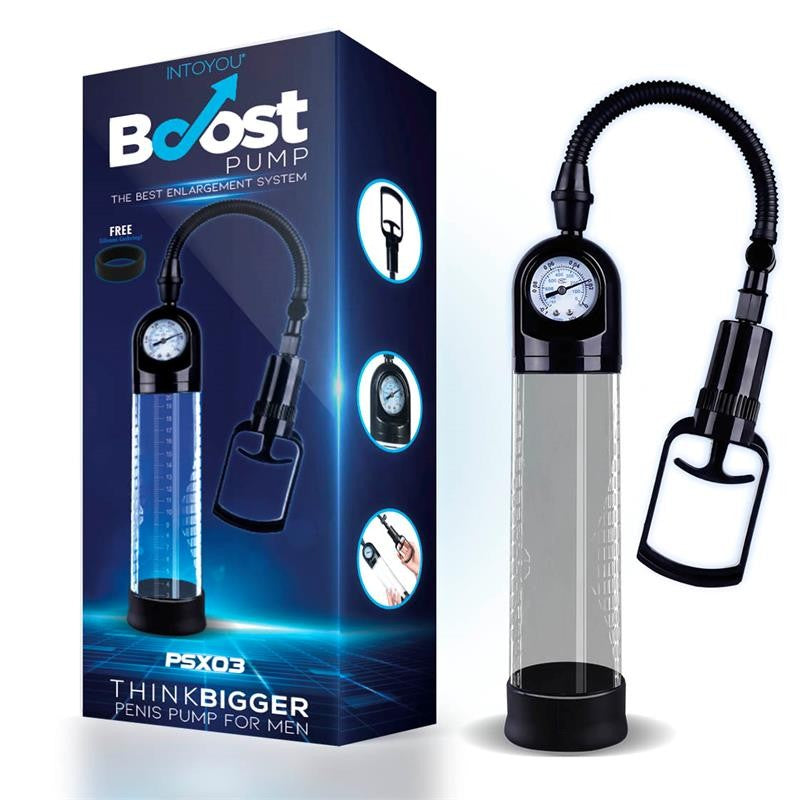 Bomba Manual con Medidor para el Pene PSX03 Transparente - Boost Pumps - Bombas de succión (2)