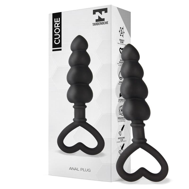 Cuore Plug Anal Silicona Negro - Tardenoche - Plugs anales (2)
