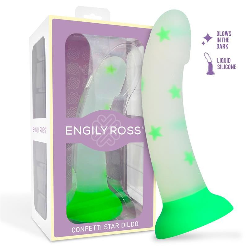 Dildo Confetti Star que Brilla en la Oscuridad 17 cm - ENGILY ROSS - Dildos o Consoladores