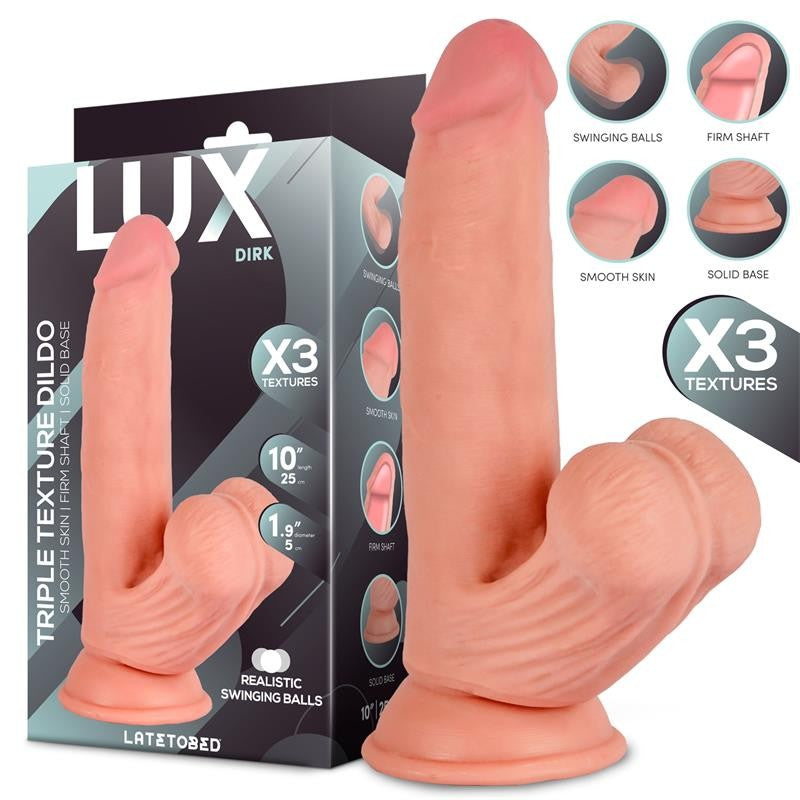 Dirk Dildo Triple Densidad con Testículos Oscilantes - LUX - Dildos o Consoladores