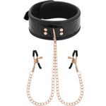 BegMe Collar negro de cadenas y pinzas pezones - BegMe - Kits para BDSM