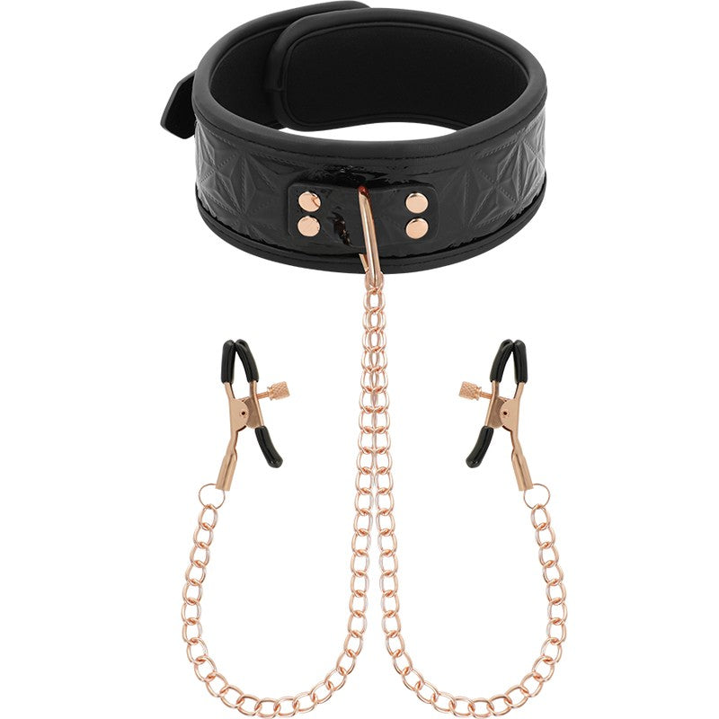 BegMe Collar negro de cadenas y pinzas pezones - BegMe - Kits para BDSM