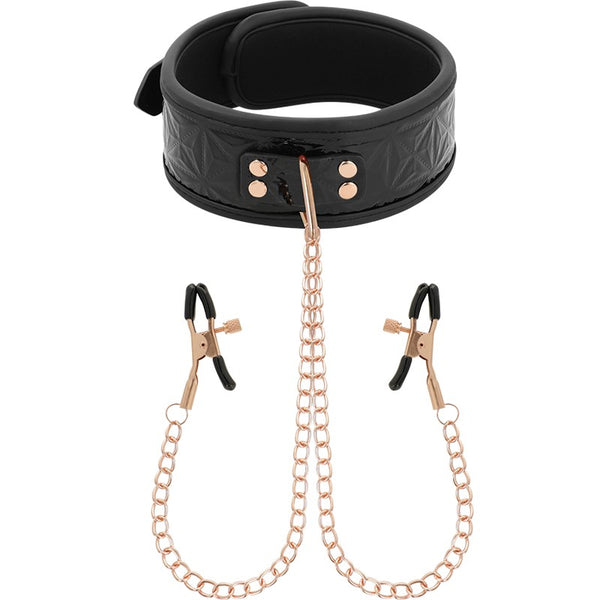 BegMe Collar negro de cadenas y pinzas pezones - BegMe - Kits para BDSM
