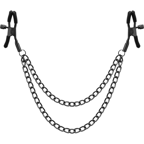 BegMe Pinzas negras para pezones con cadena 0