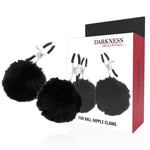 Pinzas para pezones con pompón - Darkness - Kits para BDSM (3)