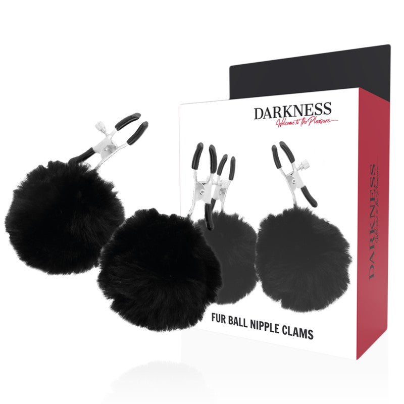 Pinzas para pezones con pompón - Darkness - Kits para BDSM (3)