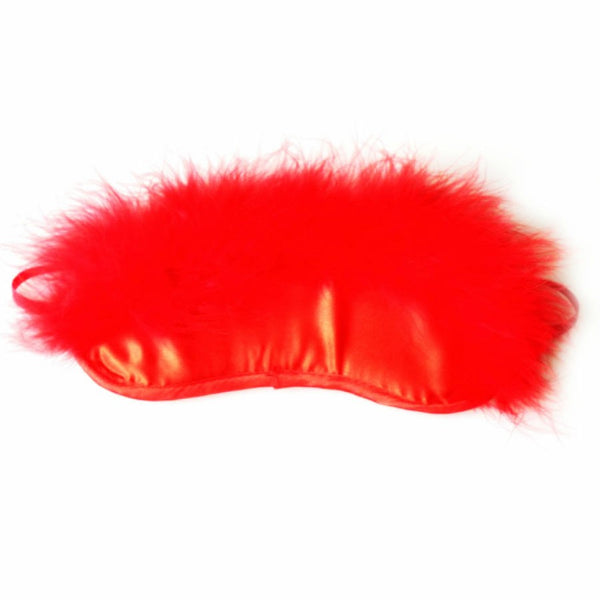 Antifaz suave marabú rojo - Secret Play - Máscaras sexuales y capuchas