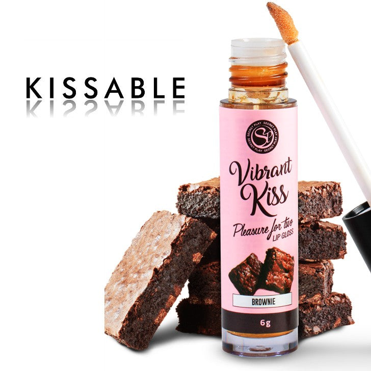 Lip Gloss Vibrante Sabor Brownie - Secret Play - Estimulantes sexuales
