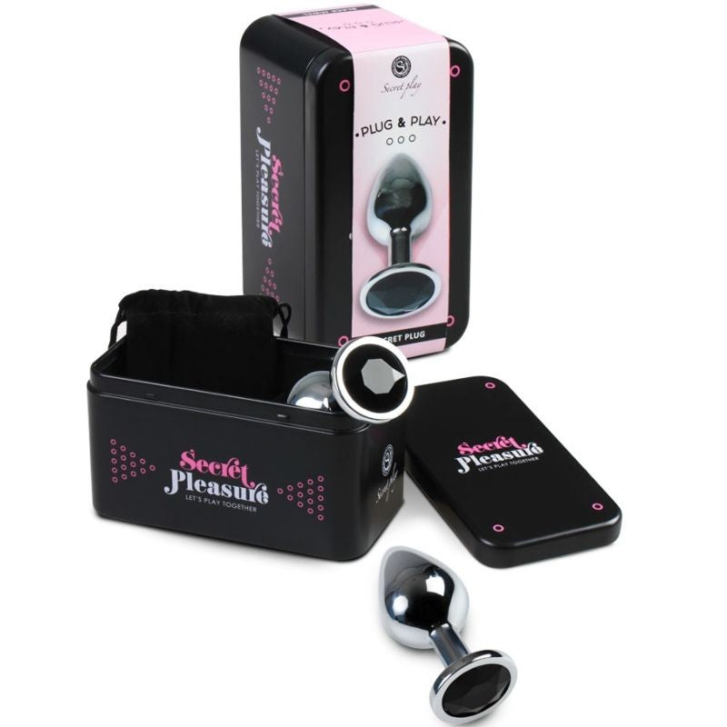 Negro Plug metalico S con brillante - Secret Play - Plugs anales (2)