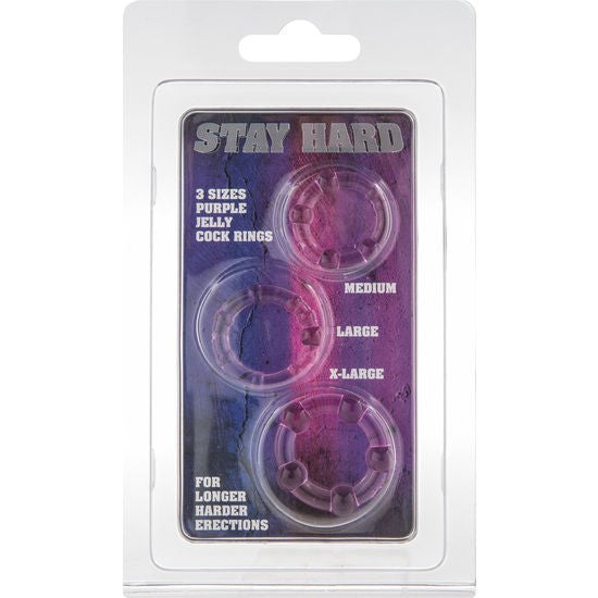Juego Tres Anillos Pene Lila - SevenCreations - Anillo vibrador para el pene (con y sin vibración) (2)