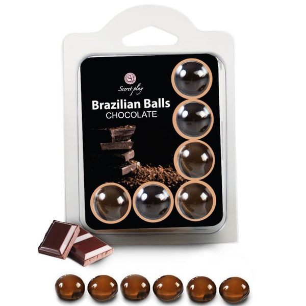 Aceite chocolate en 6 bolas - Secret Play - Aceite para masajes eróticos