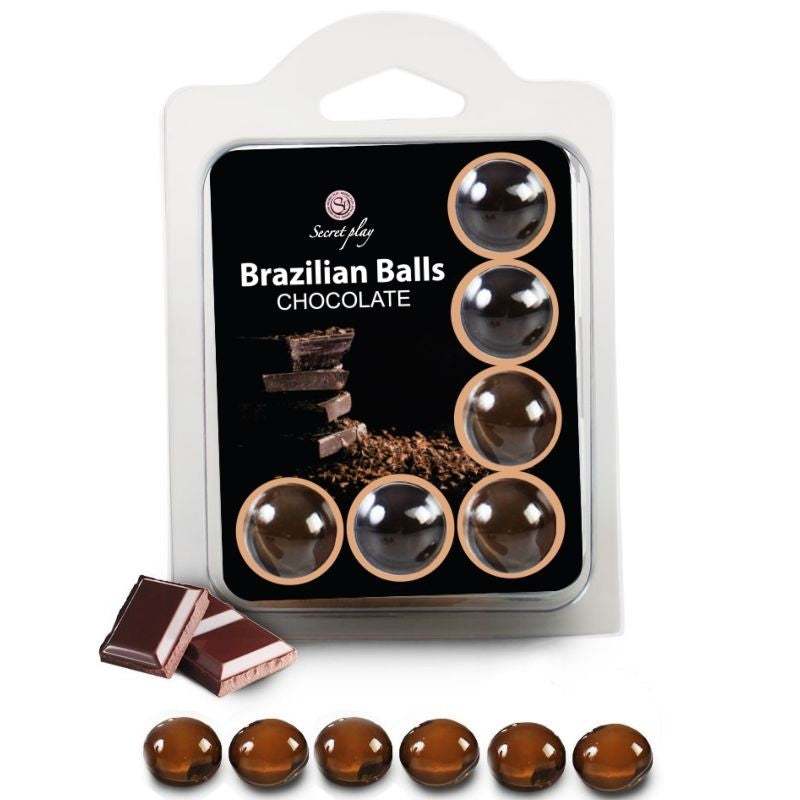 Aceite chocolate en 6 bolas - Secret Play - Aceite para masajes eróticos
