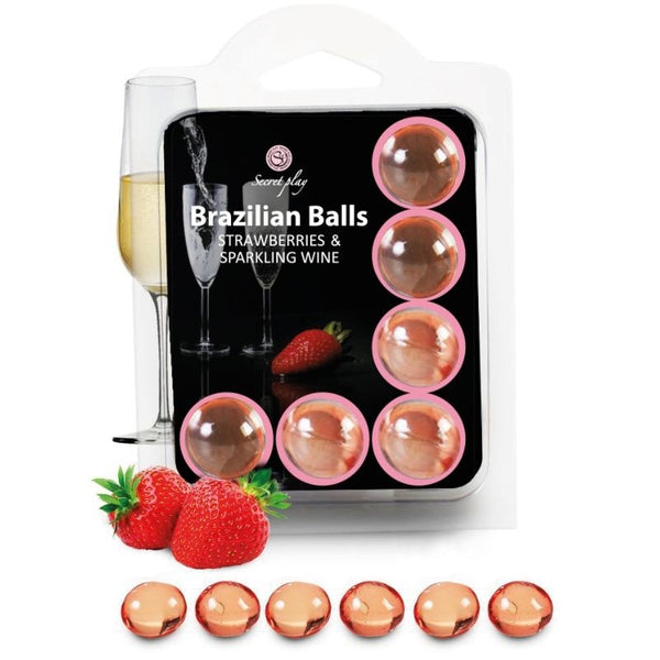 Bolas aceite fresa con cava - Secret Play - Aceite para masajes eróticos