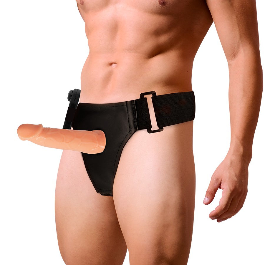 Arnés hueco William con vibrador 7 cm 0