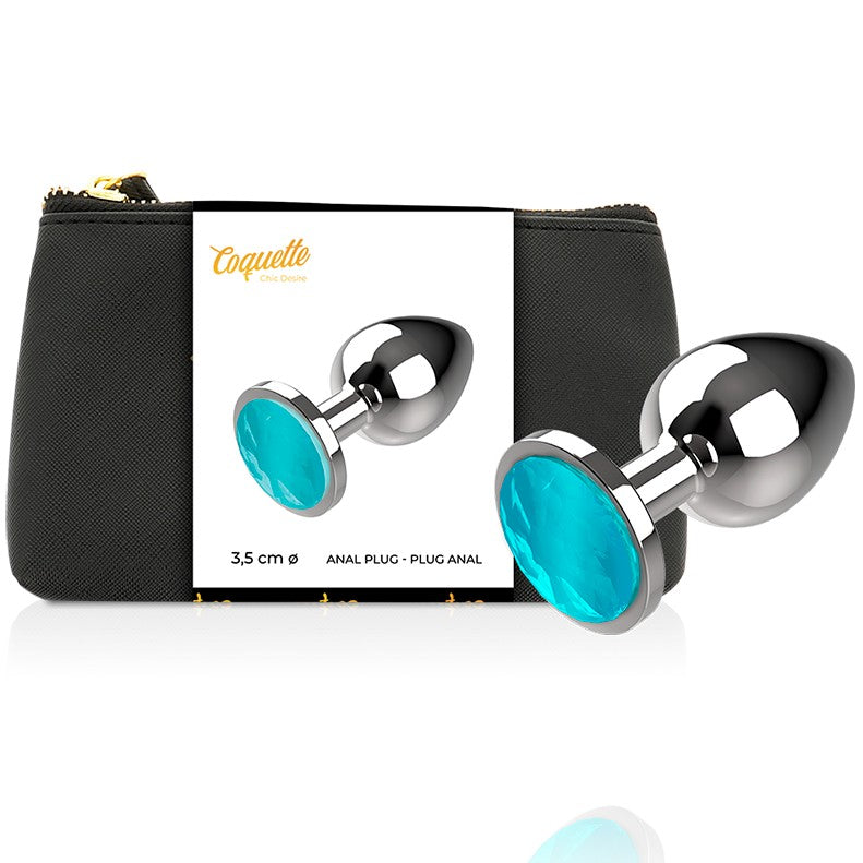 Plug anal M Cristal Azul 3.5 cm 0