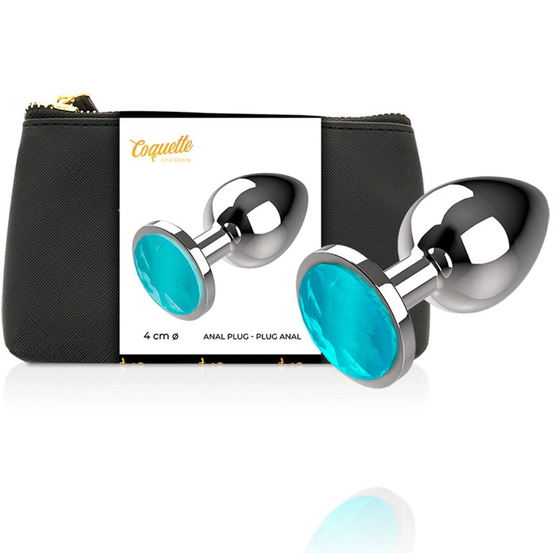Plug anal L Cristal Azul 4 cm 0