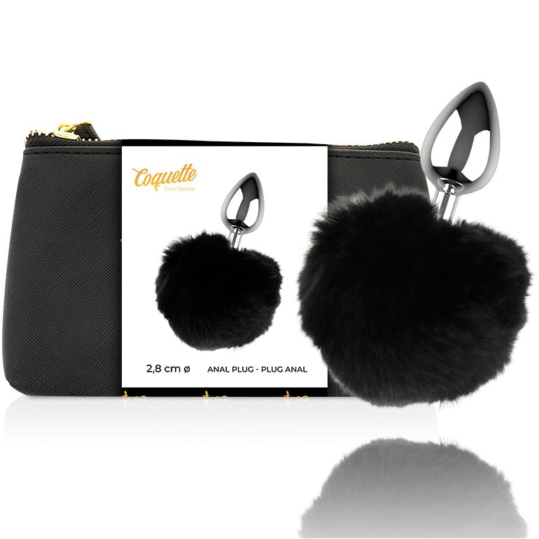Plug anal metal con cola L 2.8 cm 0