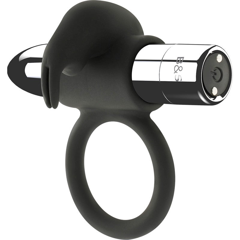 Silver Burton - Black Silver - Anillo vibrador para el pene (con y sin vibración)